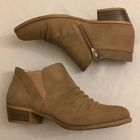 Life Stride 10 Aurora Ankle Boots Women’s Booties Brown Chunky Block Heels - Picture 8 of 11